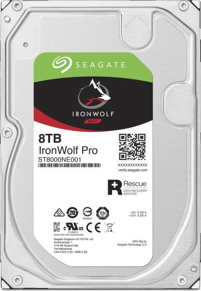 Seagate IronWolf Pro 8TB HDD 3.5 Zoll NAS Festplatte SATA 6Gb/s 7200rpm Recertified new (ST8000NE001