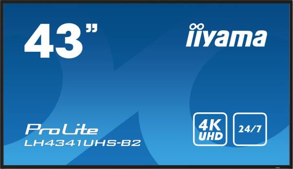 iiyama ProLite LH4341UHS 43" 16:9 4K 24/7 IPS Display schwarz