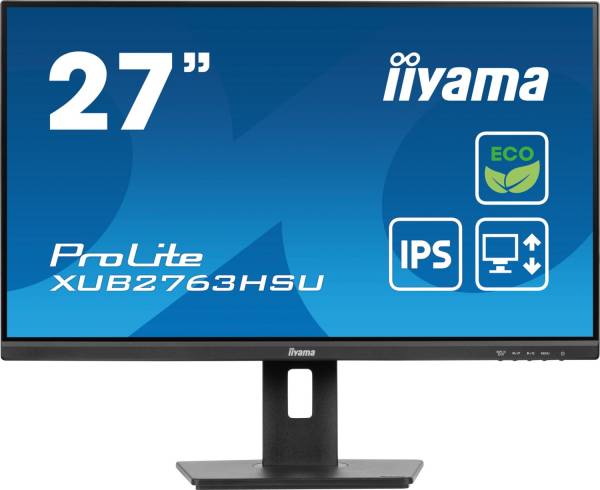 iiyama ProLite XUB2763HSU ECO Green 27" 16:9 Full HD IPS Display schwarz