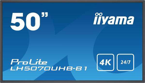 iiyama ProLite LH5070UHB 50" 16:9 4K 24/7 Display schwarz