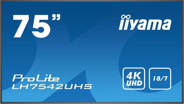 iiyama ProLite LH7542UHS 75" 16:9 4K 18/7 IPS Display schwarz