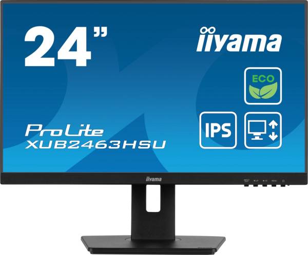 iiyama ProLite XUB2463HSU ECO Green 24" 16:9 Full HD IPS Display schwarz