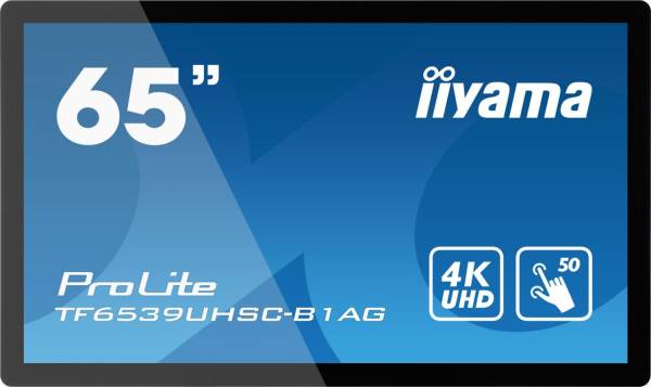 iiyama ProLite TF6539UHSC 65" 4K 24/7 Open Frame Touch IPS Display schwarz