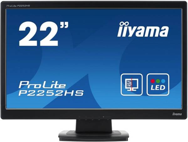 iiyama ProLite P2252HS 21.5" Glasscheibe Full HD Display schwarz