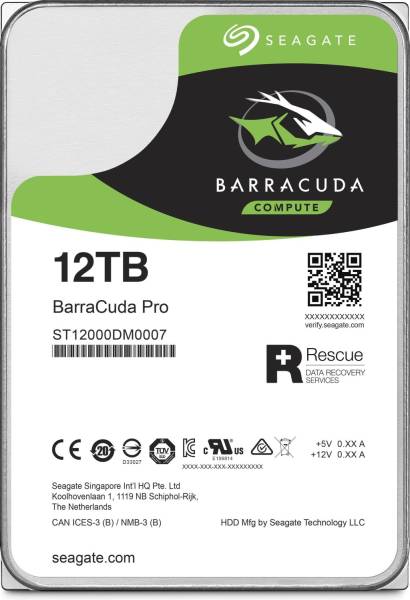 Seagate BarraCuda Pro 12TB HDD 3.5 Zoll Festplatte SATA 6Gb/s 7200rpm Recertified new (ST12000DM0007