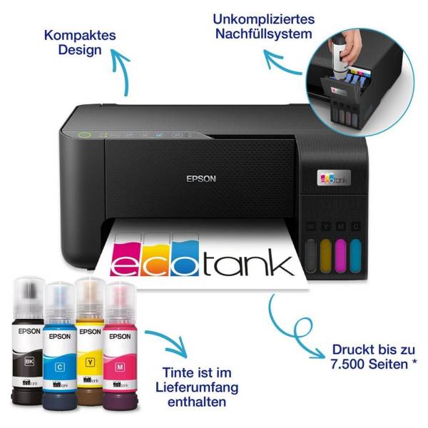 Epson EcoTank ET-2860, Tinte, mehrfarbig Multifunktionsdrucker