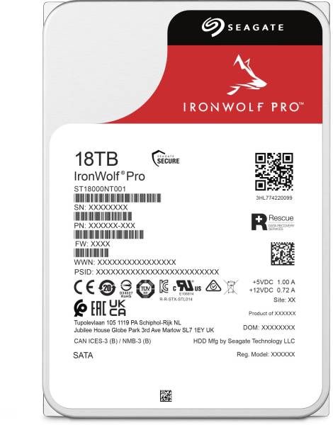 Seagate IronWolf Pro 18TB HDD 3.5 Zoll NAS Festplatte SATA 6Gb/s 7200rpm Recertified new (ST18000NT0